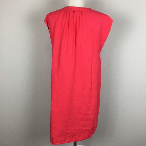 Allen Allen Pink Linen Sleeveless Shift Dress / Tunic Medium - Picture 5 of 7
